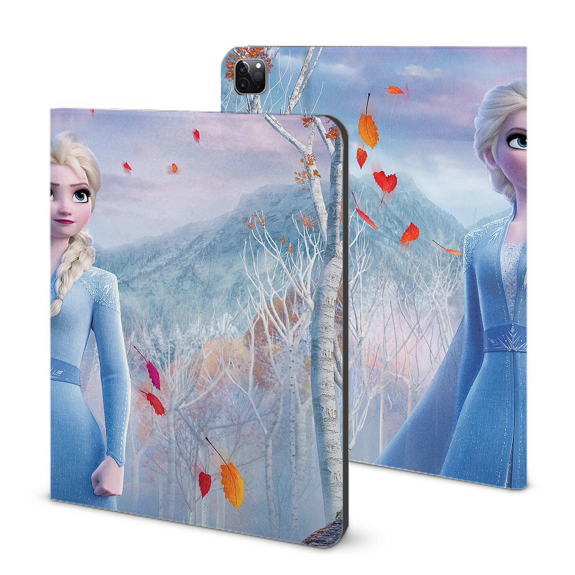 （画像用） アナと雪の女王 アンナ エルサ Frozen Anna Elsa IPad ケース ブック型 PUレザー TPU 耐衝撃 軽量 薄型 ペン収納なし 全面保護 IPad 各モデル対応